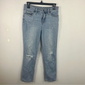 Universal Thread Size 6/28 High Rise Straight Crop Distressed Jeans JB